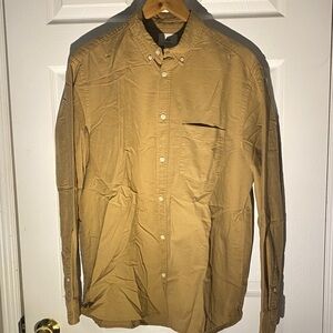 H&M Men's Camel Button-Down Shirt